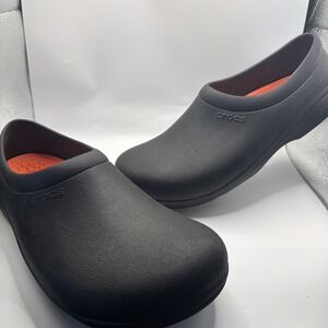 Crocs Shoes Mens 11 Black Work Clogs Slip Resistant Closed Toe Dual Comfort